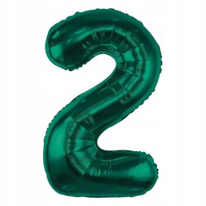 Balon foliowy cyfra 2 METALICZNY ZIELONY 75cm IMPREZA PARTY URODZINY