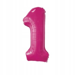 Balon foliowy cyfra 1 METALICZNY FUKSJA MAGENTA 75cm IMPREZA PARTY URODZINY