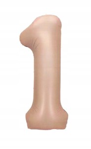 Balon foliowy Karmelowy cyfra 1 JEDYNKA hel 100cm