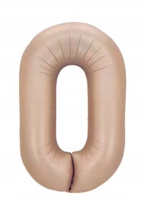 Balon foliowy Karmelowy cyfra 0 ZERO hel 100cm