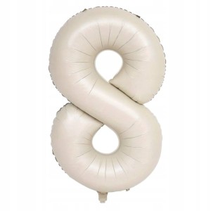Balon foliowy cyfra BEŻOWA 8 ÓSEMKA hel 100cm IMPREZA PARTY URODZINY