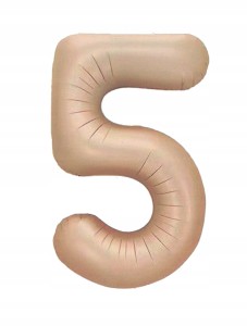 Balon foliowy Karmelowy cyfra 5 PIĄTKA hel 100cm
