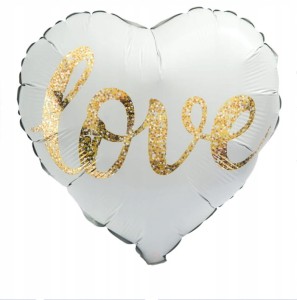 Balon foliowy w kształcie serca z napisem LOVE 45cm PARTY IMPREZA ZARĘCZYNY