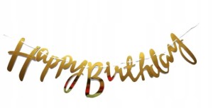 Baner girlanda HAPPY BIRTHDAY błękitna urodziny