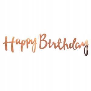 Baner girlanda HAPPY BIRTHDAY rose gold IMPREZA PARTY URODZINY