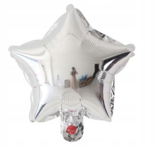 Balon foliowy gwiazda srebrna gwiazdka hel 25cm