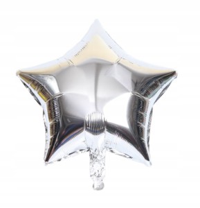 Balon foliowy SREBRNA GWIAZDA hel 45 cm urodziny