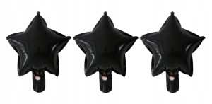 3x Balon foliowy gwiazda czarne gwiazdka hel 25cm
