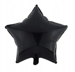 Balon foliowy gwiazda CZARNA gwiazdka hel 45cm