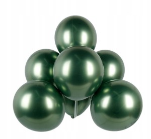 Balony lateksowe chrom butelkowa zieleń 5 cali 15 cm urodziny 30 szt party