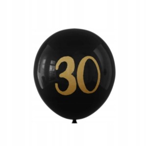 Balony gumowe lateksowe czarne 30 20 szt IMPREZA PARTY URODZINY NADRUK