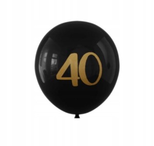 Balony gumowe lateksowe czarne 40 IMPREZA PARTY 10 szt URODZINY NADRUK
