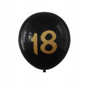 Balony gumowe lateksowe czarne 18 IMPREZA PARTY 100 szt URODZINY NADRUK