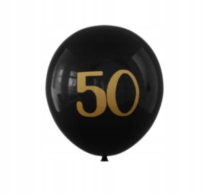 Balony gumowe lateksowe czarne 50 IMPREZA PARTY 50 szt URODZINY NADRUK