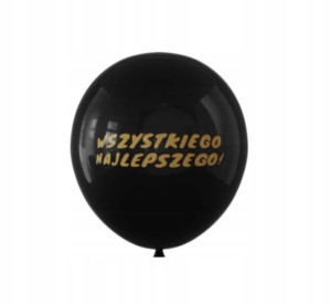Balony gumowe lateksowe czarne 20 szt WSZYSTKIEGO NAJLEPSZEGO IMPREZA PARTY