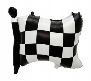 Duży balon Foliowy Flaga Szachownica 54x60 cm urodziny dziecka party