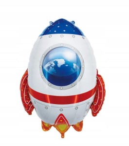 Duży balon Foliowy Rakieta Kosmos 55x67 urodziny