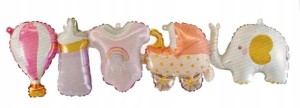 Duży balon foliowy girlanda 97x28 cm baby shower