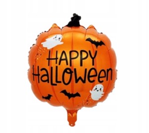 DUŻY BALON FOLIOWY POMARAŃCZOWA DYNIA HAPPY HALLOWEEN 46 X 57 cm XL