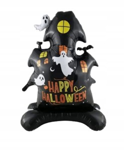 DUŻY BALON FOLIOWY STOJĄCY DOMEK HAPPY HALLOWEEN DUCH 70X120 cm XL