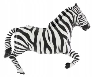 Duży balon foliowy zebra 100X70 cm urodziny zwierzą