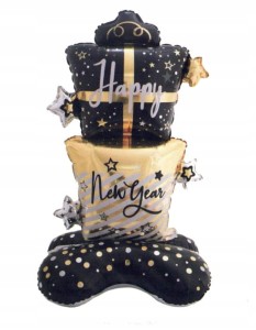 Duży balon foliowy dekoracja HAPPY NEW YEAR hel 147 cm nowy rok sylwestra