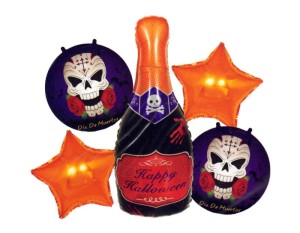 Duży zestaw balonów foliowych szampan halloween DIA DE MURTOS gwiazda
