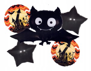 Duży zestaw balonów foliowych nietoperz halloween