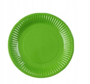 Talerzyki papierowe zielone 18cm urodziny zielony