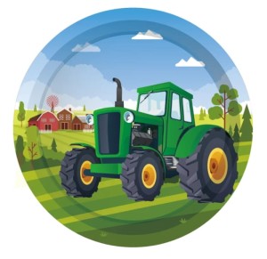Talerzyki jednorazowe traktor 23 cm 6szt IMPREZA PARTY DZIECKO