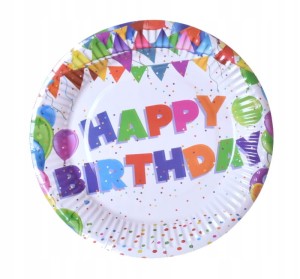 Talerze Talerzyki Papierowe HAPPY BIRTHDAY 23 cm