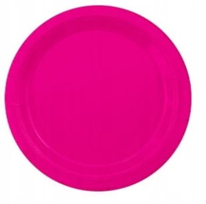 Talerzyki jednorazowe różowe 18cm urodziny magenta ciemny róz impreza
