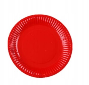 Talerzyki papierowe czerwone 18cm urodziny czerwie