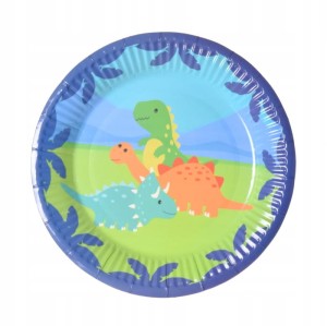 Talerze Talerzyki Papierowe Dinozaury 23 cm 6 szt