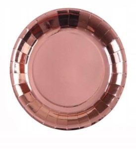 Talerzyki papierowe ROSE GOLD 18cm party urodzin