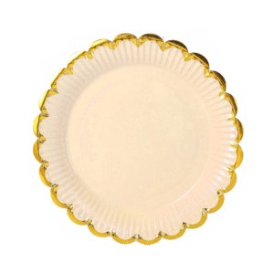 Talerzyki papierowe pomarańczowe zdobienie 18cm