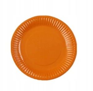 Talerzyki papierowe pomarańczowe 18cm urodziny