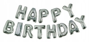 Girlanda balonowa happy birthday srebrna urodziny