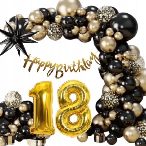 DUŻY Zestaw 18 urodziny ŁUK BALONOWY Girlanda Balonowa 113szt IMPREZA PARTY