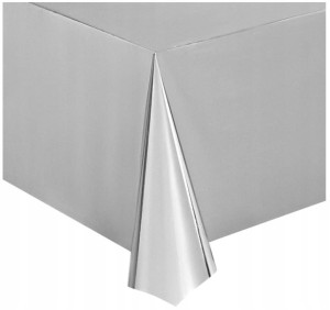Obrus foliowy SREBRNY 137x274 cerata urodziny