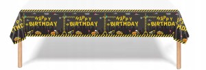 Obrus foliowy w Budowa Budowlańca 108x180cm PARTY Dziecko czarno żółty