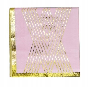Serwetki papierowe RÓŻOWO ZŁOTE urodziny 10szt party 33X33 cm wesele glamur