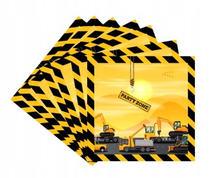 Serwetki papierowe KOPARKA BUDOWA 12 szt 33x33 cm PARTY URODZINY DZIECKO