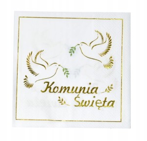 Serwetki jednorazowe papierowe Pierwsza Komunia Święta 12szt 25x25c DZIECKO