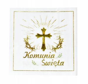 Serwetki papierowe jednorazowe Pierwsza Komunia Święta 12szt 25x25 DZIECKO