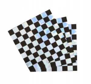 Serwetki papierowe metaliczne 33x33 cm racing szachownica wyścigowe 10sz