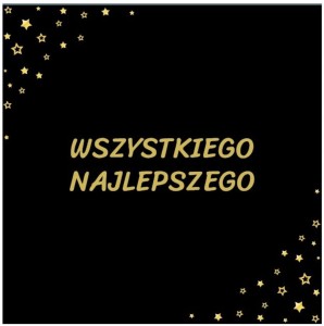 Czarne serwetki papierowe ze złotym nadrukiem Wszystkiego Najlepszego 10szt