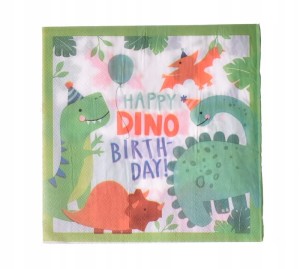 SERWETKI PAPIEROWE urodzinowe DINOZAUR 20szt dino