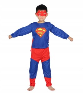 Superman strój kostium przebranie maska 122-134 L