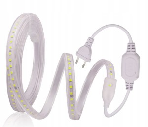 Zestaw taśmy 120LED/M 3m skróć co 20cm zimna 230V